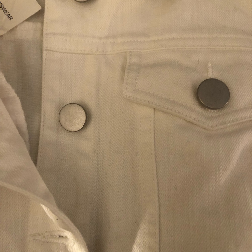 NWT Cato White Jean Vest with Lace - Picture 8 of 10